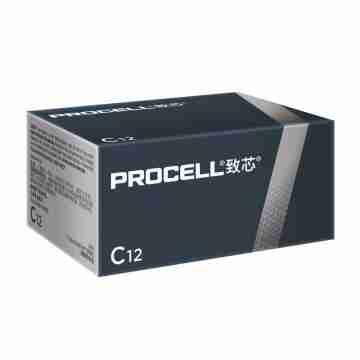 Procell致芯碱性电池，2号 C 高性能，12粒/盒，单位:盒