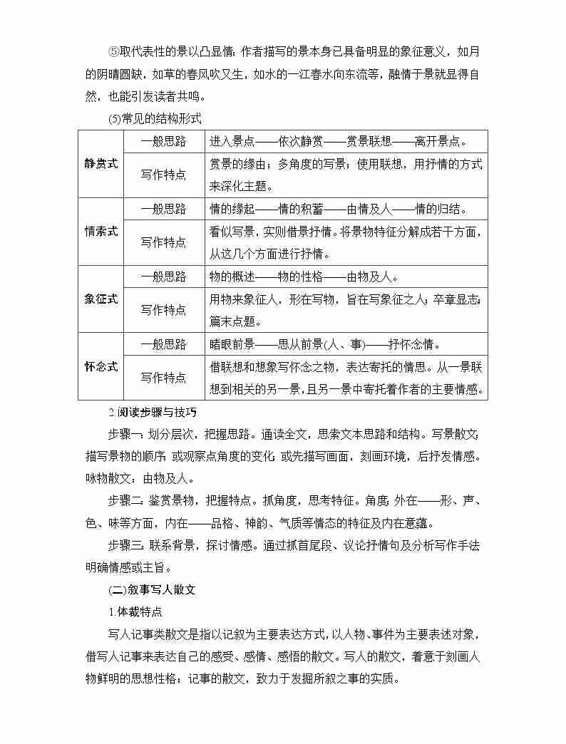 2020版高考语文新大一轮通用版教师用书：专题三（二）散文02