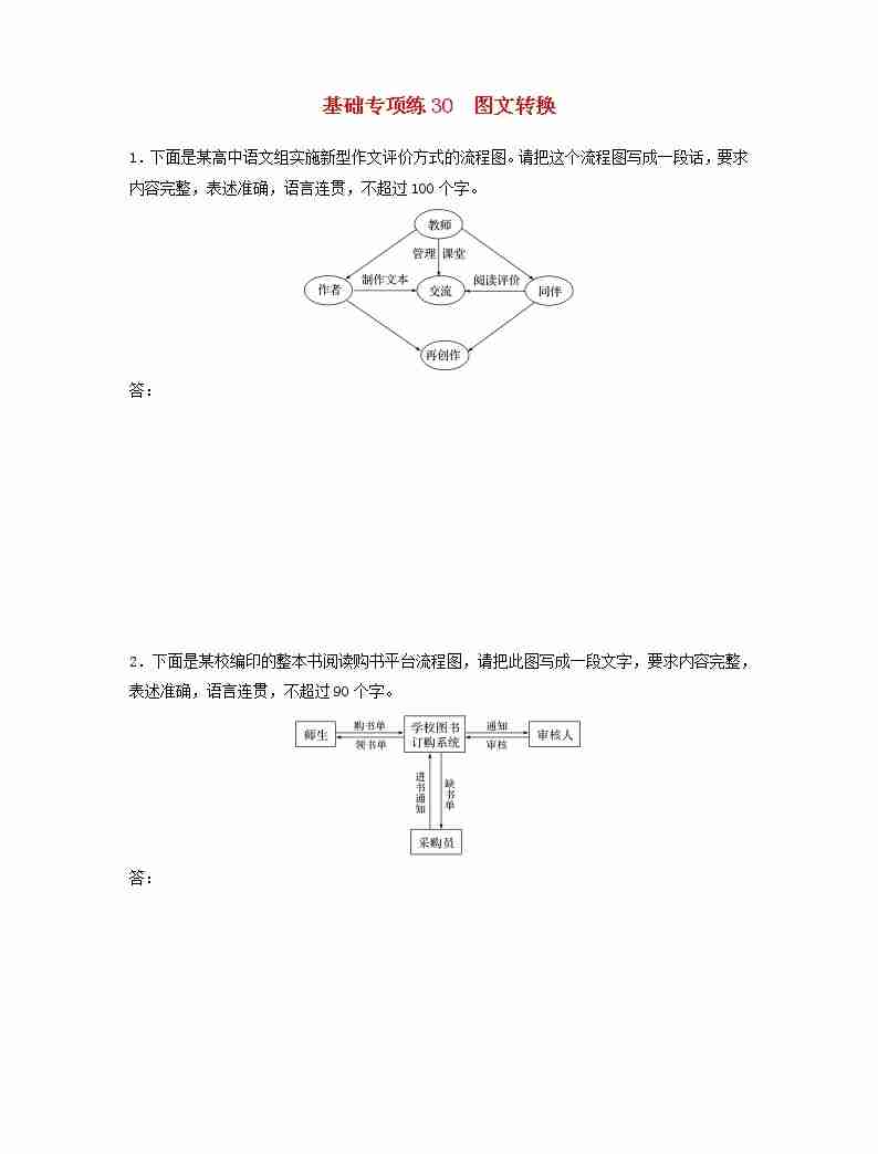 全国通用2020版高考语文一轮复习加练半小时基础突破第四轮基础专项练30图文转换（含解析）01