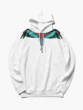 【男士卫衣】MARCELO BURLON  GREEN WINGS HOODIE