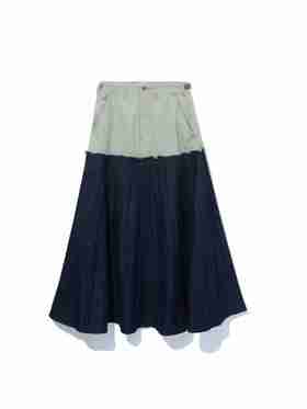 【半身裙】MADGIRL 2-TONE PLEATED SKIRT