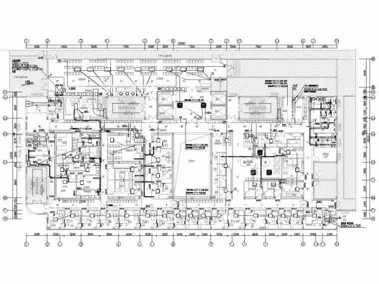 [一键下载]8套大型医院电气图纸合集-[福建]省立医院门诊楼电气施工图（强弱电）-3空调配电及地面蓄光疏散平面图