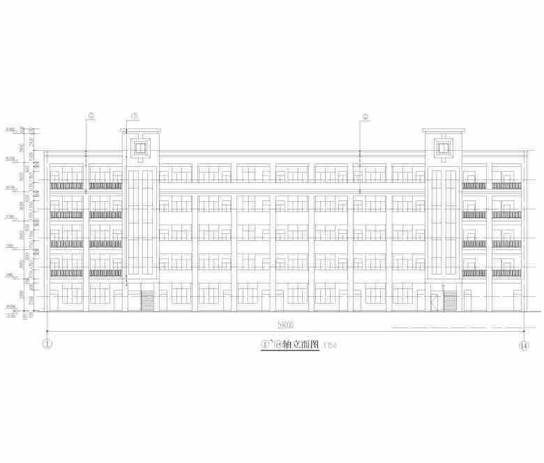 [广东]5层框架结构中学教学楼全套图纸2018