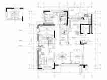 [北京]175㎡新中式二居室家装样板间施工图